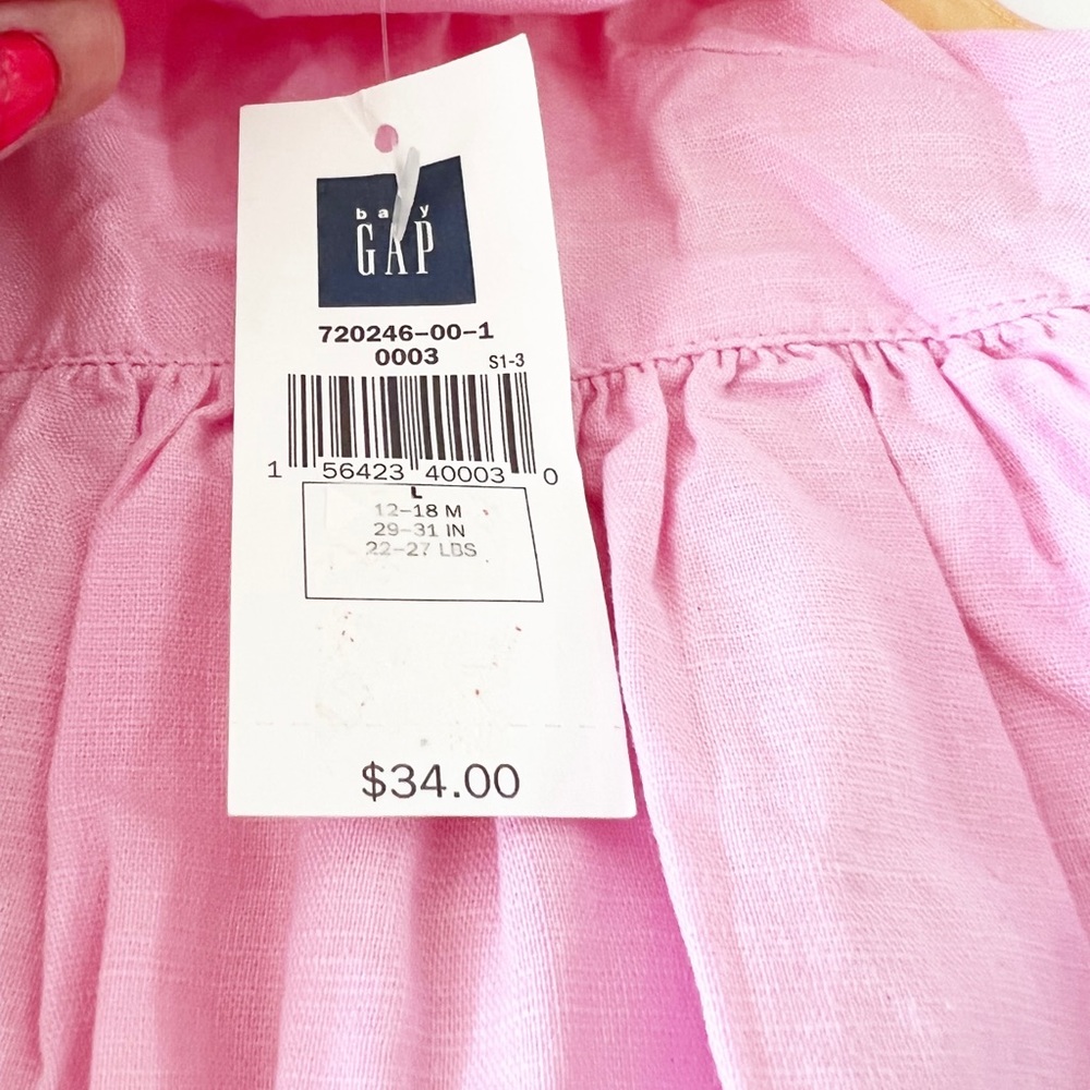 GAP Girl’s New Pastel Pink & Yellow Floral Dress NWT - Picture 15 of 16